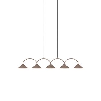 Nowoczesna lampa nad stół 5 kloszy mocca Curve